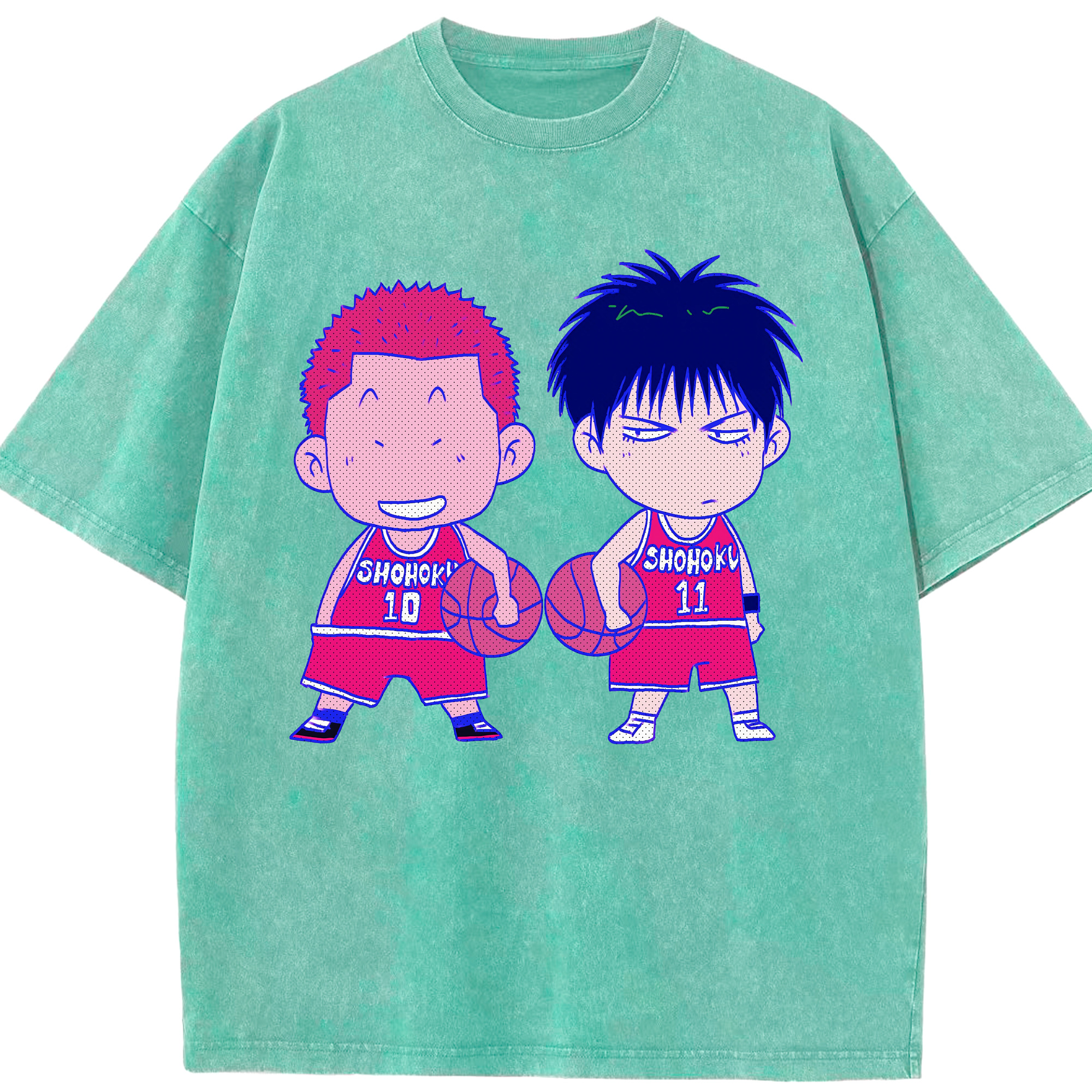 （画像用） SLAM DUNK／スラムダンク 綿100% ヴィンテージ風 半袖Tシャツ（フロントプリント）